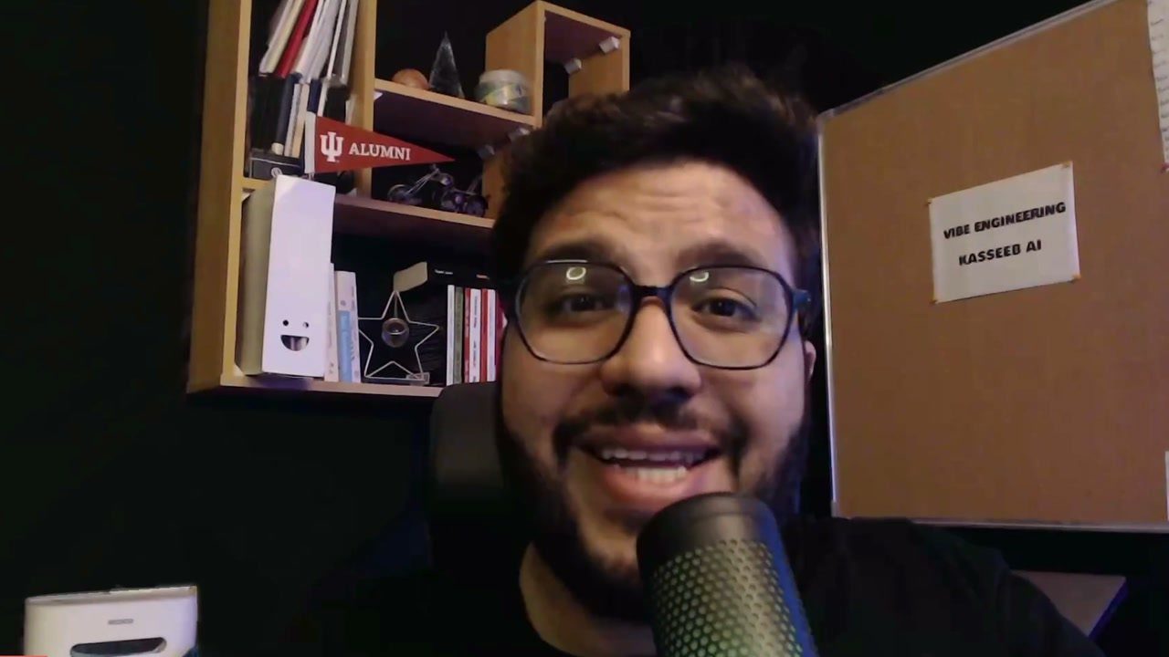 Eslam at his desk, set up to record
